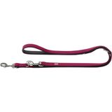 HUNTER SOFTIE Verstelbare hondenriem van kunstleer en fluweelleer, 1,5 cm/200 cm, framboos
