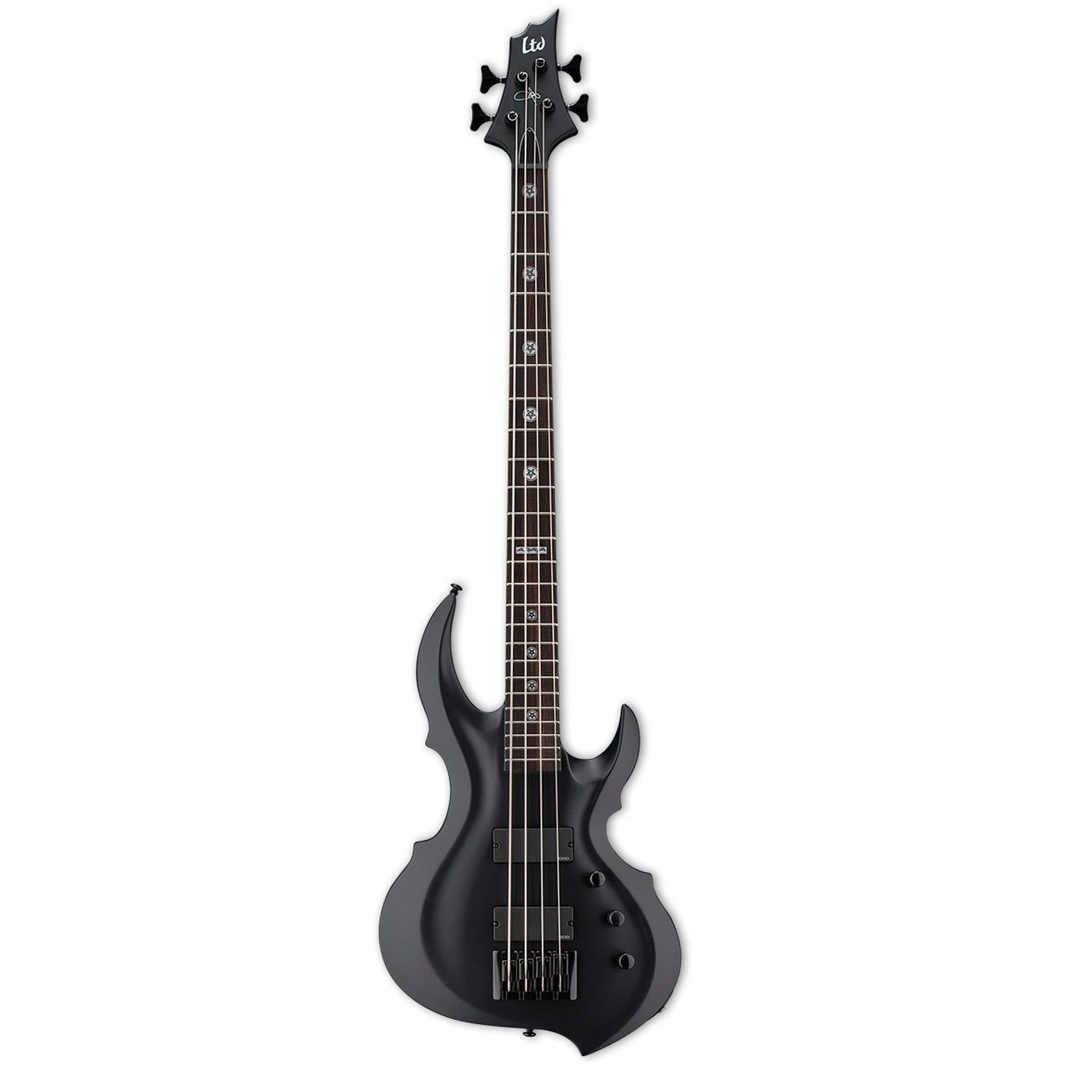 ESP LTD TA-204 FRX Black Satin Tom Araya Signature Bass Guitar