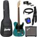 Fazley Outlaw Series Guitare électrique Avec amplificateur - Set de démarrage complet - Pour débutants - Éléments SS - Sac de transport et câble inclus - Bleu