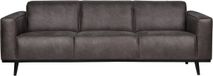 WOOOD Statement 3-Zits Bank - Lederlook - Donkergrijs - 77x230x93
