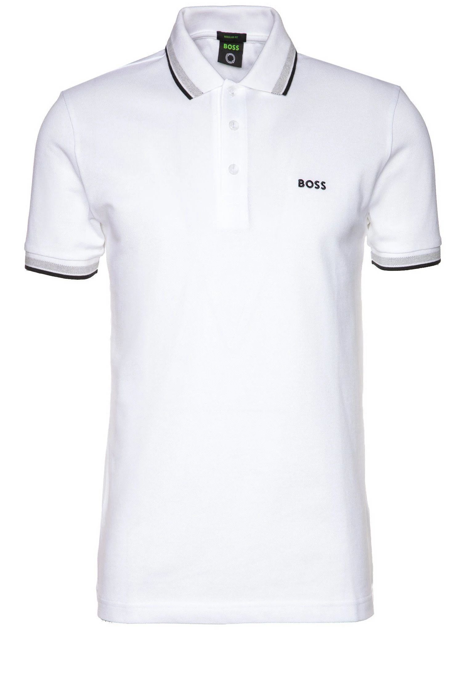 BOSS Paddy Polo Shirt with Contrast Trim - White