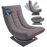 Casaria Relaxstoel met Verstelbare Rugleuning – Cord Grijs