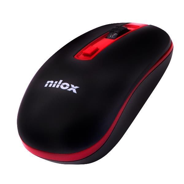 Nilox Wireless Mouse - Black/Red - 1600 DPI