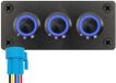 ProRide Interrupteur à bouton-poussoir métallique 220V OFF-(ON) - Panneau encastré triple - 19mm - IP67 - Indicateur LED Bleu