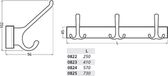 Hermeta Wandkapstok 5x Haak Naturel Aluminium