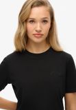 Superdry Essential T-shirt met geborduurd logo voor dames - Zwart - UK10-EU38