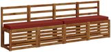 vidaXL - Coussin de banc - VUGHT - Rouge - 120 x 30 x 5 cm