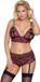 Cottelli CURVES Curvy Kruisloos Kanten Lingerie Set met Parel Bandjes Zwart 3XL/4XL