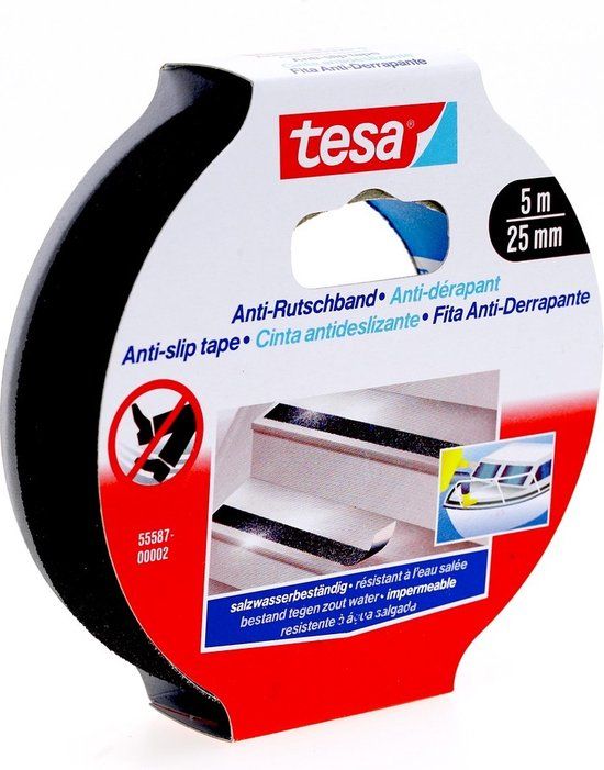 Tesa 55587-02 Anti-slip Tape - 5m x 25mm - Black