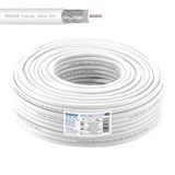 EDISION CCS-100 coaxkabel, 100 m, voor antenne TV SAT binnen, PVC, wit, staal koper CCS/AL, 21 VATC, CPR Eca, klasse B, voor SAT, DVB-S2, T/T2, kabel, RADIO, spoel 100 m