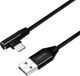 Logilink USB 2.0 A Male naar USB-C Male Kabel, 0.3m, Gehoekt, Transparant