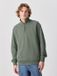 Next Heren Lichtgewicht Jersey-Sweatshirt met Kwartritssluiting en Hoog Katoengehalte - Groen
