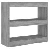 vidaXL Boekenkast/kamerscherm - 80x30x72 cm - Grijs Eiken