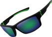 J&W Herrensonnenbrille - Polarisierter Sonnenschutz - Entworfen in Italien - Stil und Funktionalität - Schwarzes Gestell - Grüne Spiegelgläser - CE-zertifiziert