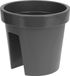 Merkloos Kunststof balkon plantenpot/bloempot - antraciet - 28 x 25 cm