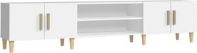 vidaXL Meuble TV blanc 180x31,5x40 cm bois d'ingénierie