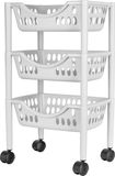Juypal Hogar Juypal Keukentrolley - 3-laags - wit - kunststof - 39 x 26,5 x 66,5 cm