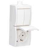 Busch-Jaeger 2CKA001684A0328 Wandcontactdoos met randaarde Inzetstuk Zuiver wit (RAL 9010), Wit 1 stuk(s)