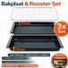 ICQN Oven Bakplaat Set - 3 Stuks - 2x Bakplaat en Rooster voor oven - Geëmailleerd
