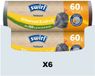 Swirl Vuilniszakken - Trekband - 60 Liter - 6 x 10 Zakken - Wit