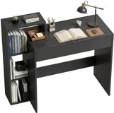 HOMCOM Bureau met planken - Spaanplaat - 100x40x90cm - Zwart