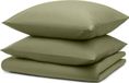 Blumtal Housse de couette Microfibre Nova - Housse de couette Grand lit 240 x 220 cm - 2 x Taie d'oreiller 50 x 80 cm - Vert olive