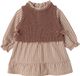 Vertbaudet 2-in-1 babyjurk met lange mouwen chocoladebruin