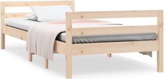 vidaXL Bedframe massief grenenhout 90x200 cm zonder matras