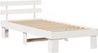 vidaXL Bedframe met hoofdeinde, wit, 100 x 200 cm, massief grenenhout