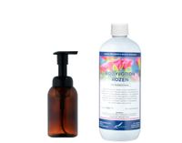 Claudius Cosmetics B.V. Claudius Zeepdispenser 300 ml amber bruin hervulbaar + 1 liter Bodylotion Rozen navulling