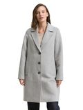 Tom Tailor - Wollen jas met steekzakken - Maat XS - medium silver grey melange