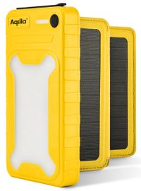 Aqiila Solar Powerbank 10000mAh - 20W - Solar - USB-C - USB-A - IP54 - LED - Geel