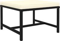 vidaXL Sectional Footstool with Cushion Poly Rattan Black