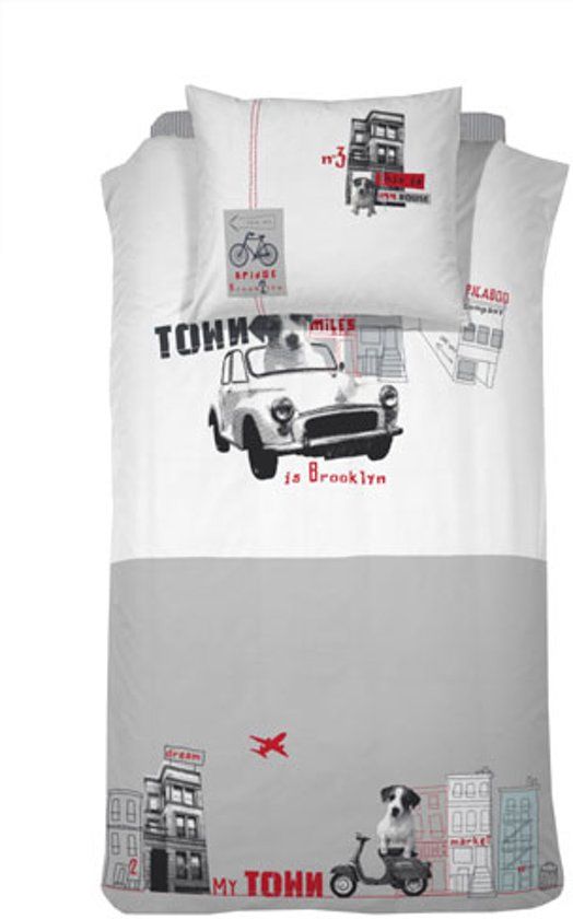 Damai Brooklyn Kinderdekbedovertrek - 140x200/220 cm - Grey - Katoen