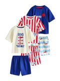 Next - Jongens - Verpakking van 3 korte pyjama's - Blauw