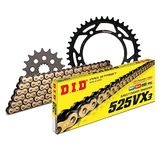 Kettingset DID Kettingset staal 525VX3 / 112 klinkslot voor Suzuki DL V-stroom, Kawasaki KLV 1000 cc Bj. 2002-2010