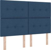 vidaXL Boxspring bed met hoofdeinde Blauw 140 x 190 cm Stof