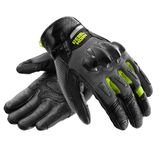 REBELHORN Defender Motorhandschoenen voor heren, leer, enkelbescherming, ventilatiepanelen, Cooler-Tec voering, touchscreen-ondersteuning, beschermingsniveau 1 KP