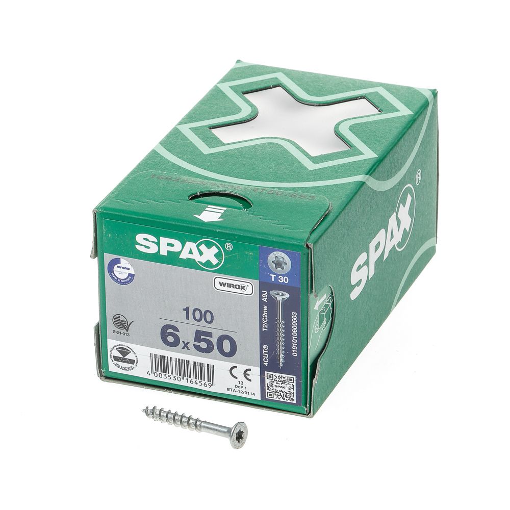 Spax Spaanplaatschroef platverzonken T-Star T30 6.0 x 50mm