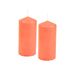 Homéa Set van 2 Pillar kaarsen D5 x H10 cm Essentiel Koraal