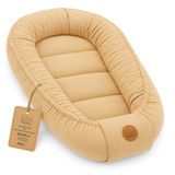Totsy baby Mousseline Babynestje Bedverkleiner 90x50 cm - Draagbaar Katoen Wieg Pod Co Sleeper Cocoon Ademend Reis Lichtgewicht Moses Uniseks Ideaal voor Jongens Meisjes Beige