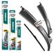HEYNER® Set d'essuie-glaces pour OPEL COMBO D 02.2012 - 09.2018, Balais plats HYBRID, Avant et arrière, Aérodynamique et flexible, Revêtement Nanographite