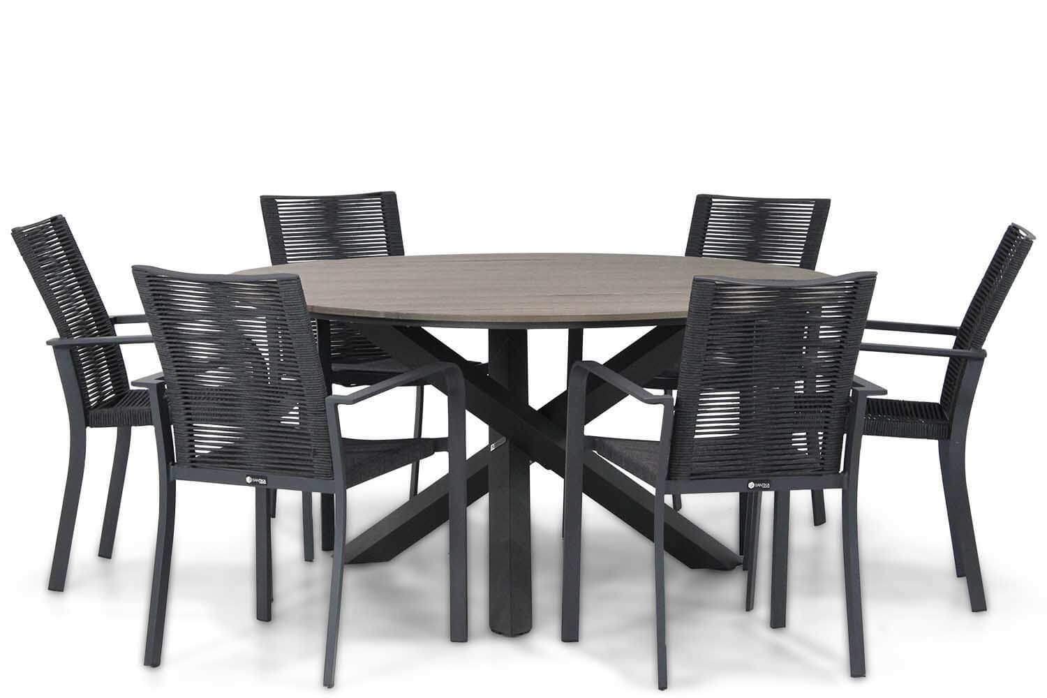 Santika Furniture Santika Annisa/Ancona 150 cm dining tuinset 7-delig