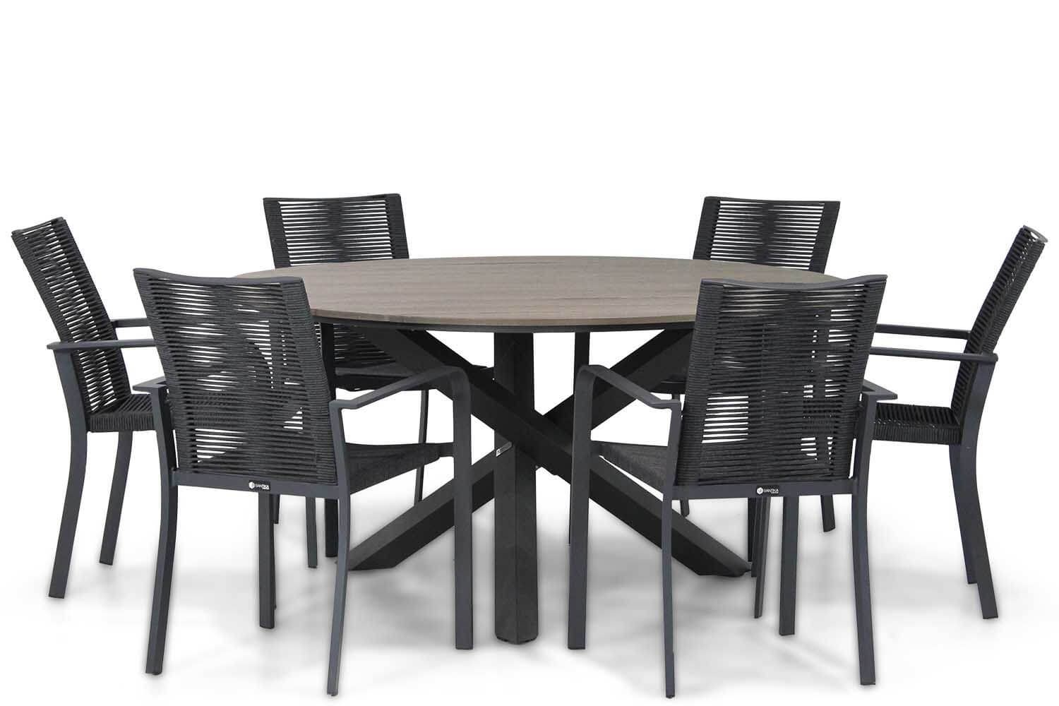 Santika Furniture Annisa/Ancona 150 cm dining tuinset 7-delig