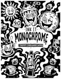 INK IT MONOCHROME: TRIPPY DREAMSCAPES: Escape Stress and Wander Through Dream Worlds with 40 Surreal Monochrome Designs Using Just One Color
