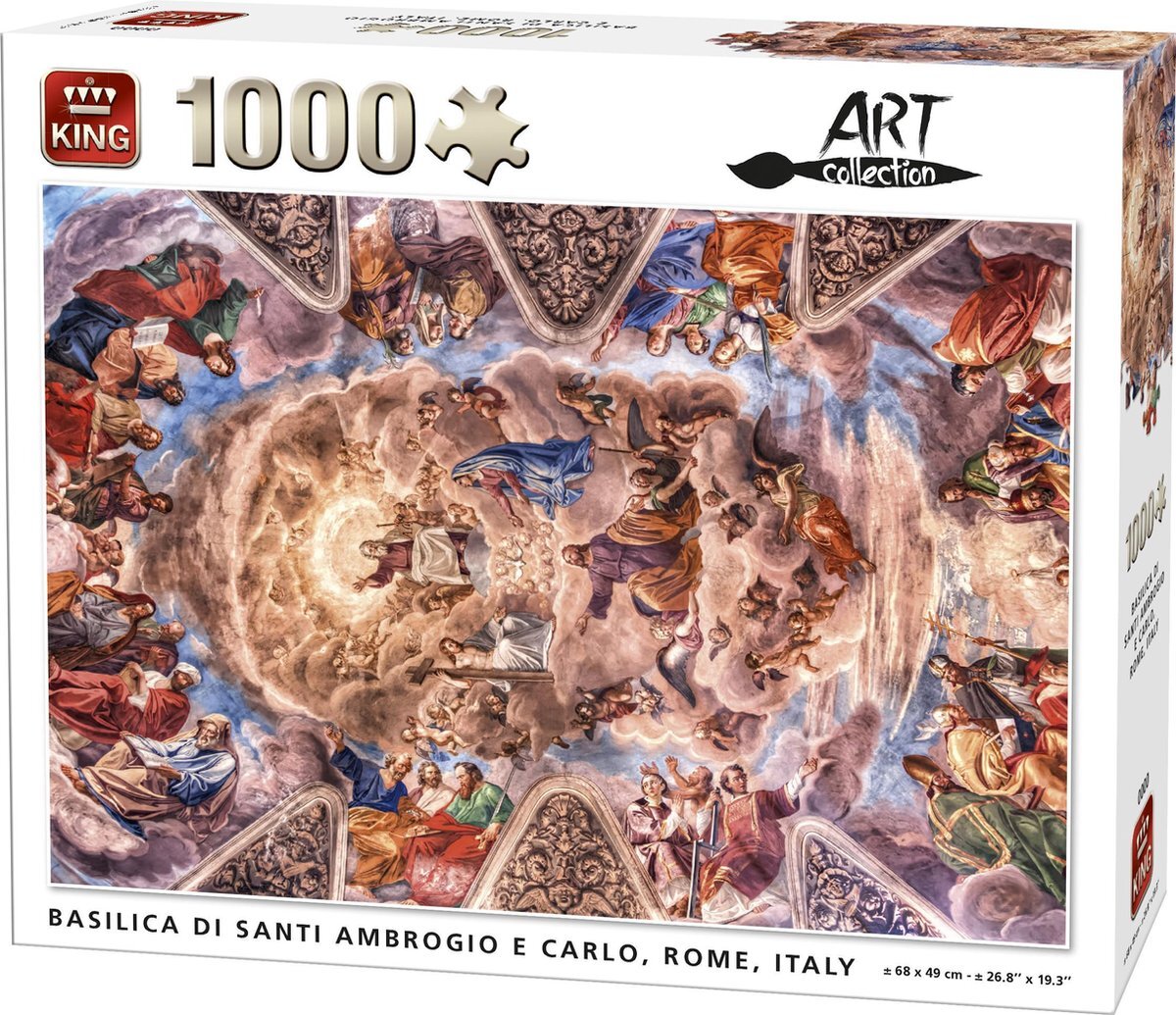 King Puzzel 1000 Stukjes (68 x 49 cm) - Basilica di Santi Ambrogio e Carlo - Legpuzzel Art Collection