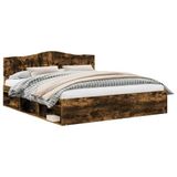 vidaXL Bedframe Rook Eiken 200 x 200 cm Massief grenenhout