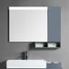 Hudson Reed Liana Miroir de salle de bain et armoire latérale 100cm x 68cm avec éclairage LED - Gris (Gris Urbain)