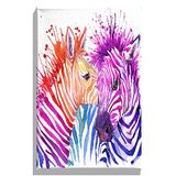 Homemania Wandfoto, zebra-dieren, voor woonkamer, slaapkamer, meerkleurig, 45 x 3 x 70 cm, HM20KNV45 x 70 – 191, polyester, hout