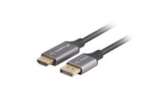 Lanberg CA-DPHD-20CU-0010-BK Adaptateur de câble vidéo 1 m DisplayPort HDMI Type A Noir, Argent
